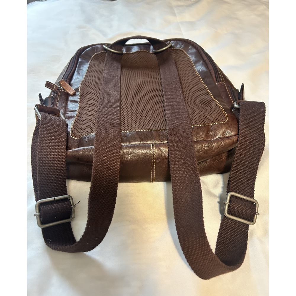 Jack Georges Voyager Brown Leather Convertible Messenger Bag to Backpack. Pre-ow - Picture 10 of 15